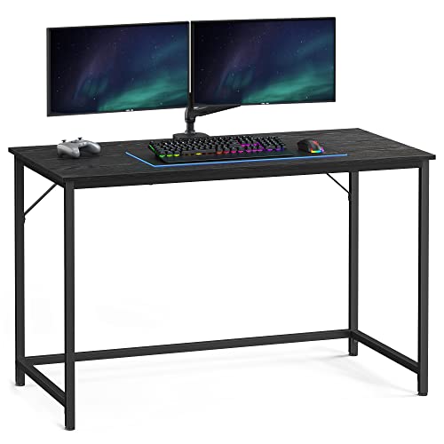 VASAGLE Computer Desk, Gaming Desk, Home Office Desk, for Small Spaces, 23.6 x 47.2 x 29.5 Inches, Industrial Style, Metal Frame, Black with Wood Grain ULWD039B56