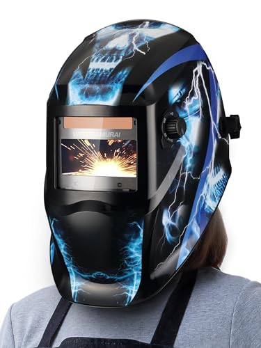 WELDSAMURAI Auto Darkening Welding Helmet, True Color Solar Power Welding Hood, 4 Arc Sensor Wide Shade 4/5-8/9-13 Welder Mask Shield with Grinding for TIG MIG MMA Plasma
