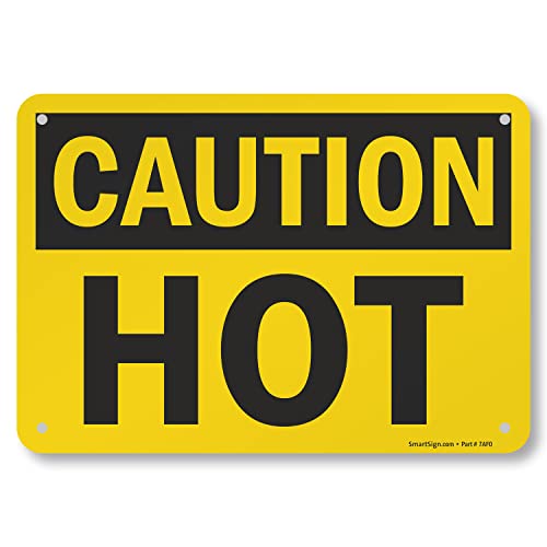 SmartSign - U9-1780-NA_7x10 'Caution - Hot' Sign | 7' x 10' Aluminum Black on Yellow