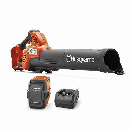 Husqvarna Leaf Blaster 350iB Battery Powered Cordless Leaf Blower, 200-MPH 800-CFM Battery Leaf Blower with Brushless Motor and Quiet Operation, 40V Lithium-Ion Battery and Charger Included