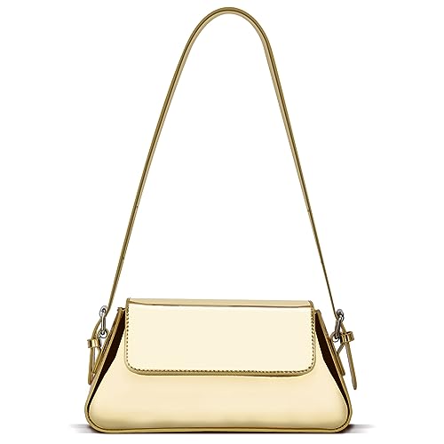 Ann Bully Gold Pure for Women, Evening Bag for Women Y2k Gold Purse Metallic Hobo Bag Small Tote Handbag Satchel Bag Cute Clutch Purses for Party 2023