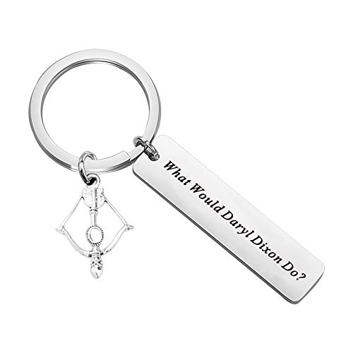 SEIRAA TWD Inspired Gifts TWD Fans Gift Zombie Apocalypse Keychain What would daryl dixon do Keychain (Walking Keychain)