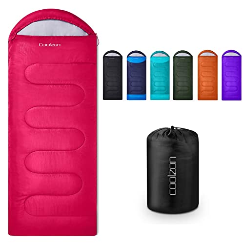 Coolzon Lightweight Backpacking Sleeping Bag for Adults Boys and Girls, Cold Weather Kids Sleeping Bag for All Season Hiking & Camping