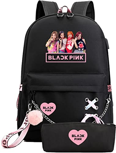 LOVEAngeler Backpack Lisa Rose JISOO Jennie Kawaii Colleage Backpack Daypack Mochila