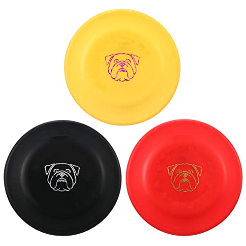 XIGOU Dog Flying Disc, 3 Pcs Competition Dog Flyer Dog Toy, Soft Dog Flying Disc Indestructible Rubber Lightweight Flying Disc Dog Toy for Dogs - Floats On Water, Gentle On Teeth and Gums