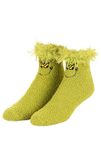 elope Dr. Seuss The Grinch Costume Fuzzy Socks for Adults and Teens Standard