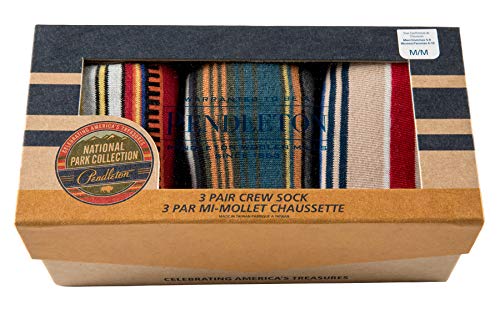 Pendleton Women's 3-pack National Park Gift Box, Medium, Acadia/Olympic/Yosemite Stripes