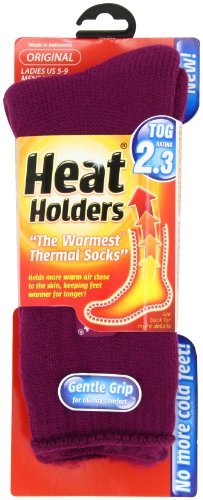 HEAT HOLDERS Thermal Socks, Women's Original, US Shoe Size 5-9, Deep Fuchsia