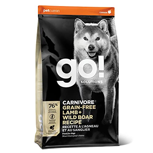 GO! SOLUTIONS Carnivore Grain Free Dog Food, 3.5 lb – Lamb + Wild Boar Recipe – Protein Rich Dry Dog Food – Complete + Balanced Nutrition for All Life Stages