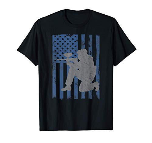 Paintballing Paintballer American Flag Paintball Gift T-Shirt