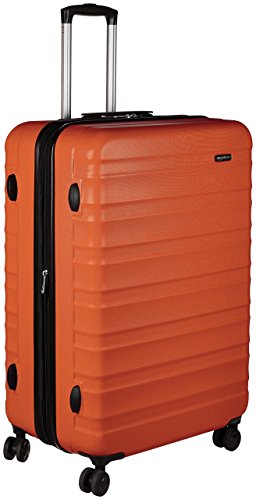 Amazon Basics Expandable Hardside Carry-On Luggage, 28-inch Spinner with Four Spinner Wheels and Scratch-Resistant Surface, Orange