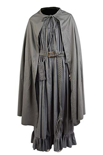 Ya-cos Men's The Fellowship of The Ring Gandalf Cosplay Costume Robe Cloak Grey/Brown (Medium, Style-2)