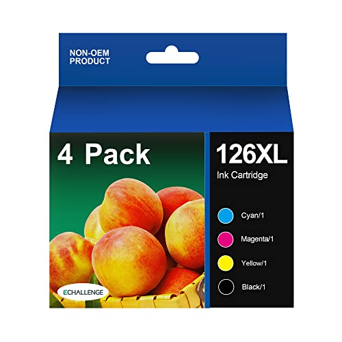 126XL 126 XL Remanufactured Ink Cartridge Replacement for Epson 126 T126XL to use with Workforce 435 520 545 635 645 WF-3520 WF-3530 WF-3540 WF-7010 WF-7510 WF-7520 Stylus NX430 Printer (BCMY,4 Pack)