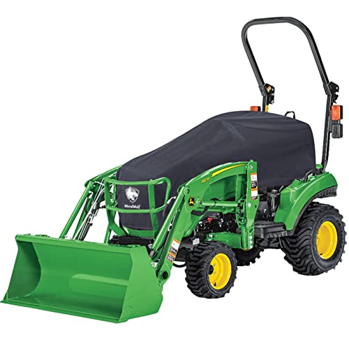 WardWolf Compact Utility Tractor Cover Heavy Duty 850D Oxford Waterproof Utility Tractor Cowling Cover Compatible with John Deere, Kubota, Mahindra and More