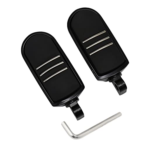 Streamliner Footpegs Foot Rest Compatible with Harley Touring Street Glide Road King Road Glide Electra Glide Sportster Dyna Softail 10mm (StyleA#Black)