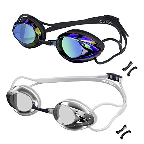 vetoky Swim Goggles, 2 Pack Swimming Goggles No Leaking Adult Men Women Youth