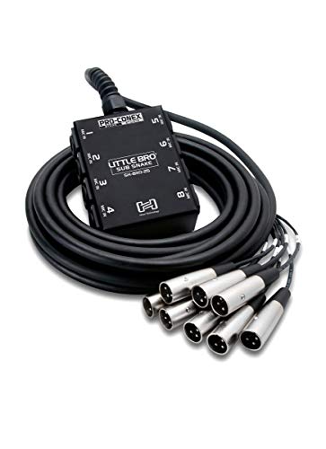 HOSA ProConex Little Bro' Sub Snakes XLR x 8 - (25 Feet) (Black) (8 Channel)