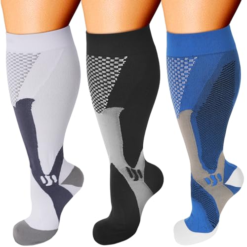 HYRIXDIRECT Compression Socks for Men Women 20-30 mmHg Medical Compression Socks for Sports Nurses Athletic Socks