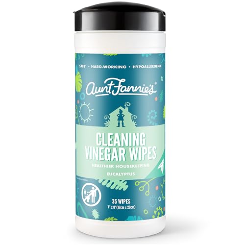 Aunt Fannie's Natural Cleaning Vinegar Wipes, Multipurpose Surface Cleaner, Eucalyptus Scent, 35 Count (Pack of 1)