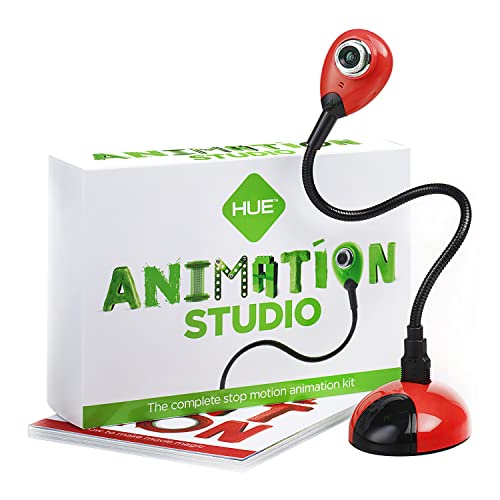 HUE Animation Studio: Complete Stop Motion Animation Kit (Camera, Software, Book) for Windows/macOS (Red)