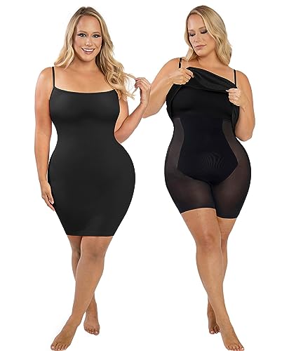 Popilush Black Dress Built in Shapewear Shorts Sleeveless Bodycon Mini Dresses Party Cocktail Dress M