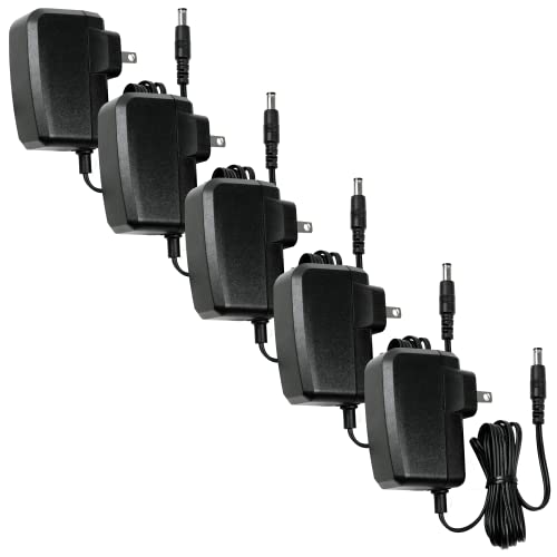 R-Tech12V 1A Power Supply, Power Adapters, Lighting Low Voltage Transformers 5 Pack, UL-Listed, Power Cord with 5.5x2.1mm Tips, AC 100-240V to DC 12V 1A for LED Strip Light, Camera, Router, etc.