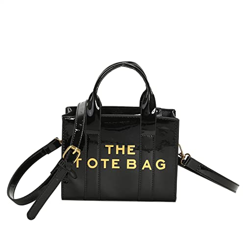 JQAliMOVV The Tote Bag for Women, Cute Tote Bag Mini Personalized Leather Top Handle Crossbody Handbags (Black)