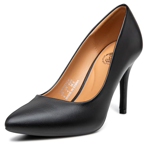 Trary Women’s High Heel Dress Pump Pointed Toe Shoe Classic Office Special Dressy Casual
