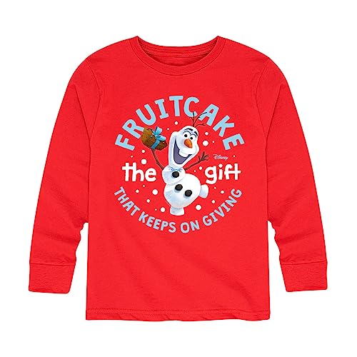 Disney Frozen 2 - Olaf Fruitcake - Toddler and Youth Long Sleeve Graphic T-Shirt - Size 3T Red