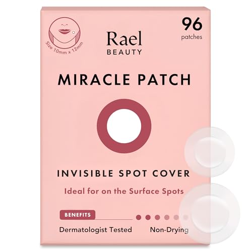 Rael Pimple Patches, Miracle Invisible Spot Cover - Hydrocolloid Acne Patch for Face, Blemishes, Zits Absorbing Patch, Breakouts Spot Treatment for Skin Care, Facial Sticker, 2 Sizes (96 Count)