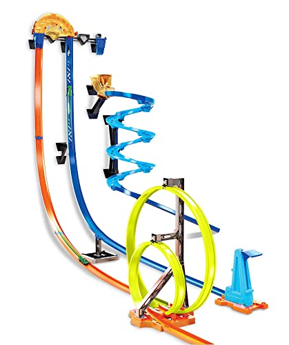 Hot Wheels Track Builder Vertical Launch Set 50 Inches High 3 Stunt Configurations Ages 6 to 10 3M Command Strips (Amazon Exclusive)