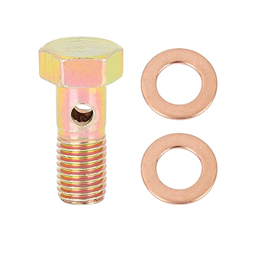 X AUTOHAUX M8x1.0mm Metric Thread Banjo Bolts Brake Fitting Adapter with 2pcs M8 Washers