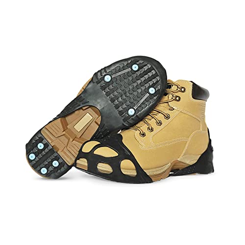 Due North All Purpose Industrial Ice Cleats - 16 Replaceable Tungsten Carbide Spikes for Walking and Working in Snow and Ice (1 Pair)