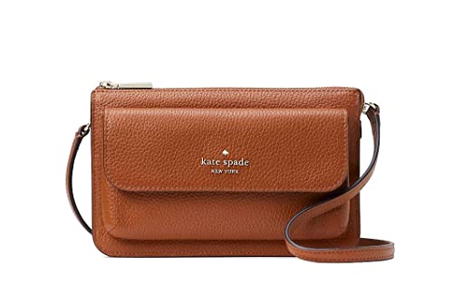 Kate Spade New York handbag for women Leila small flap crossbody bag, Warm Gingerbread