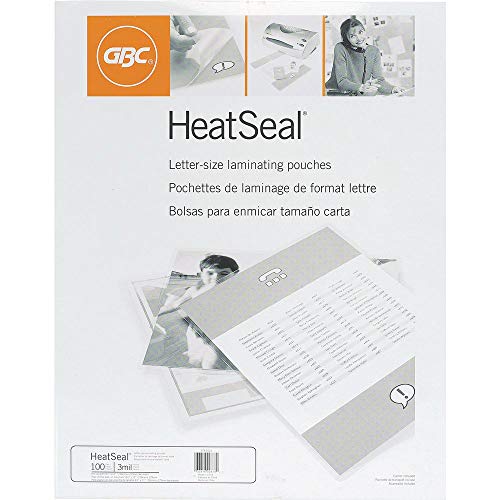 GBC Thermal Laminating Pouches, Laminator Sheets, Letter Size, 3 Mil, Ultra Clear, 100 Pack(3745022)
