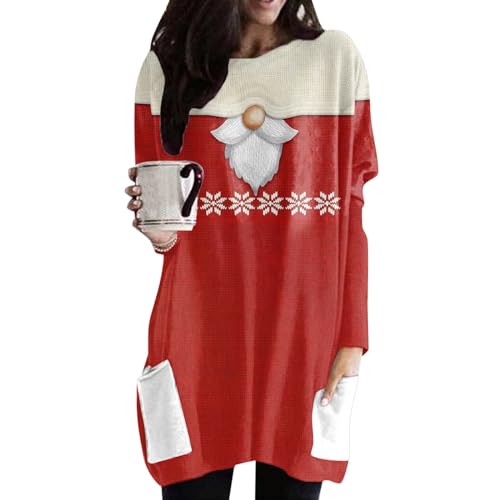 Women Ugly Christmas Sweartshirt Matching Hoodies Tunic Tops t Shirt Blouse Plaid Splicing Boho Floral Print Pullovers top Formal Work Dress Knit Ribbed Womens Cardigan Heart Necklaces for Women