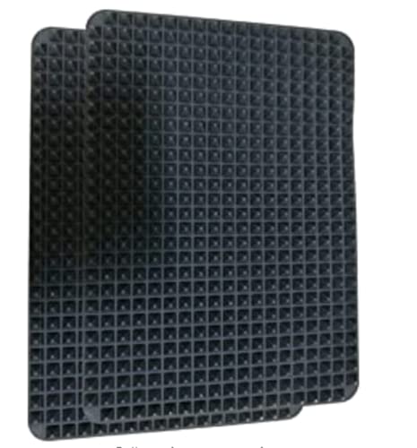 Non-Stick Silicone Baking, Pyramid Healthy Cooking Oven Mat Fat Red-2 Pack by Alpenkok (Black)