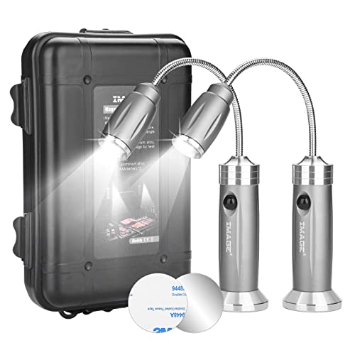 IMAGE Magnetic Ultra-Bright Barbecue Grill Light with Super Bright LED Lights, Magnetic Base Flexible Gooseneck BBQ Light for Grilling,Adjustable Any Gas,Charcoal,Electric Grill White- 1 Pair