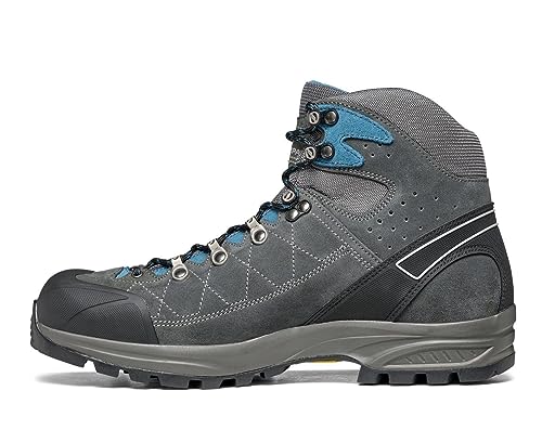 SCARPA Men's Kailash Trek GTX Waterproof Gore-Tex Lightweight Boots for Backpacking and Hiking - Shark Grey/Lake Blue - 10.5