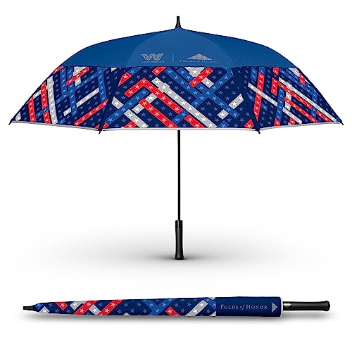 Weatherman Umbrella - Folds of Honor - Heavy Duty, Sturdy & Large Golf Umbrella - Windproof Umbrella Resists Up to 55 MPH Winds - Patriotic Umbrella - Freedom 68 inch