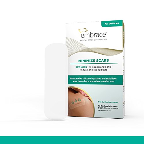 Embrace Minimize for Old Scars, Silicone Scar Sheets, Cut-to-Size Large, 4.7', 30 Day Supply