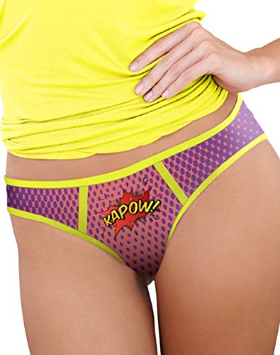 Wham Bam Gamer Girl Comic Pop Art Funny Unique Fashion Panties - XL Violet