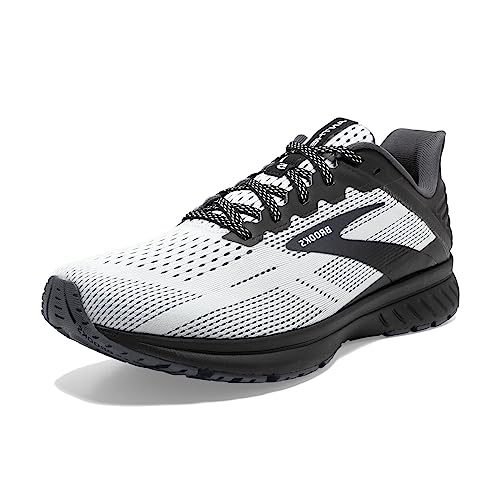 Brooks Men’s Anthem 5 Neutral Running Shoe - White/Black/Ebony - 8 Medium