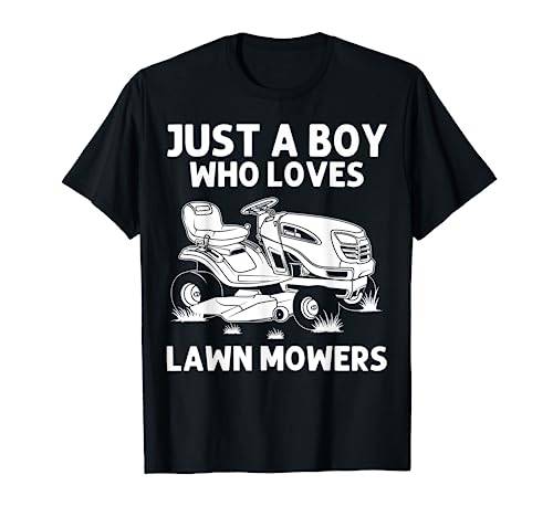 Funny Lawn Mowing T-Shirt for Boys Who Love Mowers