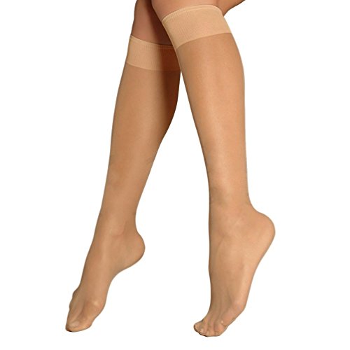 Berkshire Women's Sheer Support Knee High Pantyhose with Reinforced Toe, City Beige, 8 1/2 - 11