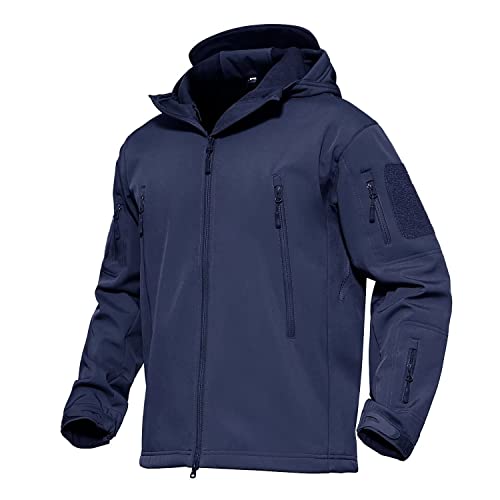 MAGCOMSEN Waterproof Jacket for Men Winter Jackets for Men Tactical Jacket Military Jacket Ski Jacket Men Camping Jacket Winter Coats for Men Hooded Navy