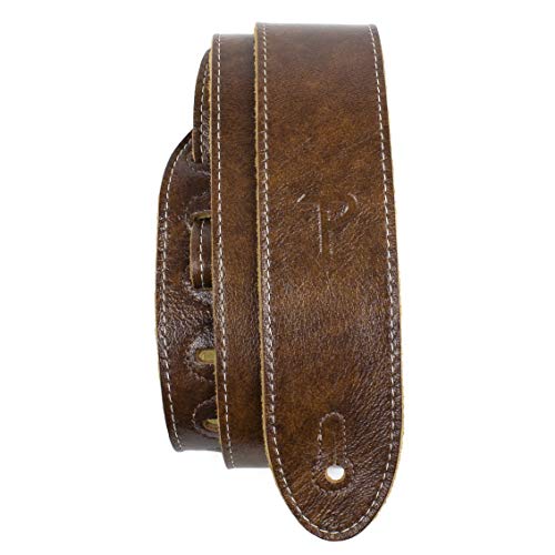 Perri's Leathers Ltd. - Italian Leather Guitar Strap - Adjustable from 41' to 56' for Electric, Bass, Acoustic Guitar - Deluxe Italian Leather - Chestnut (JW-G7LE-IT68)