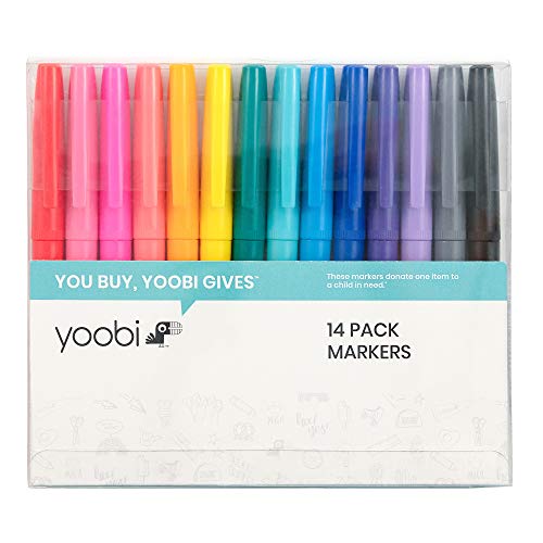 Yoobi | Fine Tip Marker Set | Non-Toxic | Multicolor Pack of 14