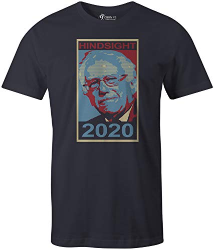 9 Crowns Tees Hindsight is 2020 Bernie Sanders Poster T-Shirt-Mens Navy-XL