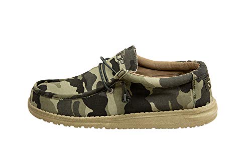 Hey Dude Men's Wally Camo Size 10 | Men’s Shoes | Men's Lace Up Loafers | Comfortable & Light-Weight